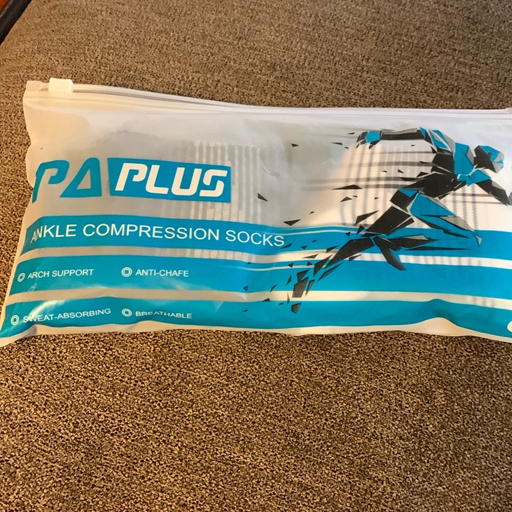 PA Plus ankle compression socks 3 white 3 black